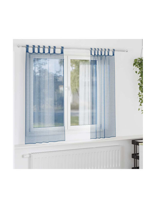vidaXL Set Curtains Window With Tab Tops Royal Blue 140x140cm
