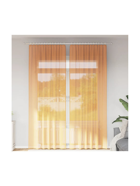vidaXL Set Perdele cu Bretele Portocalii 140x260cm