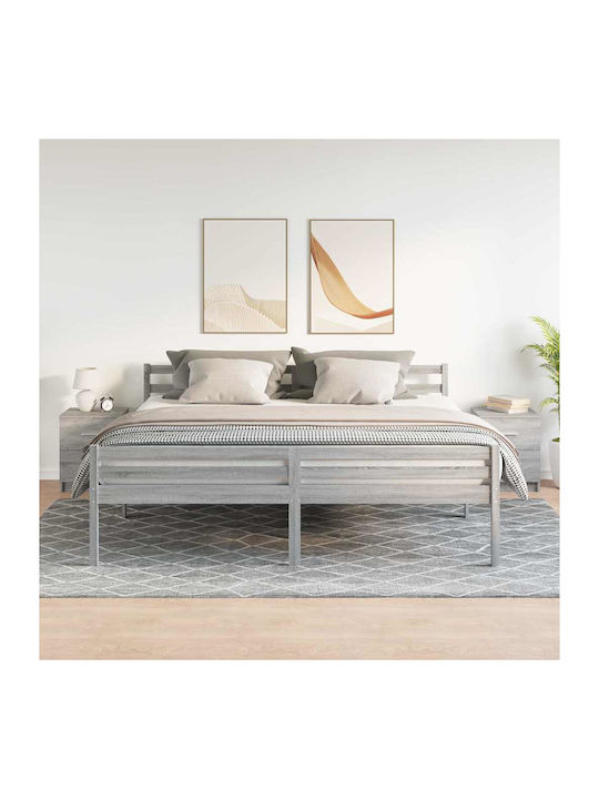 Wooden Gray Bedside Tables 2 Pieces 40x36x50cm