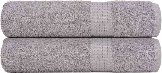 vidaXL Bath Towel Set 2 pcs Grey Weight 360gsm