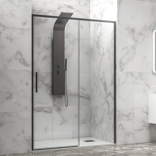 Karag Lea 400 Καμπίνα Ντουζιέρας με Συρόμενη Πόρτα 100x200cm Mat Black