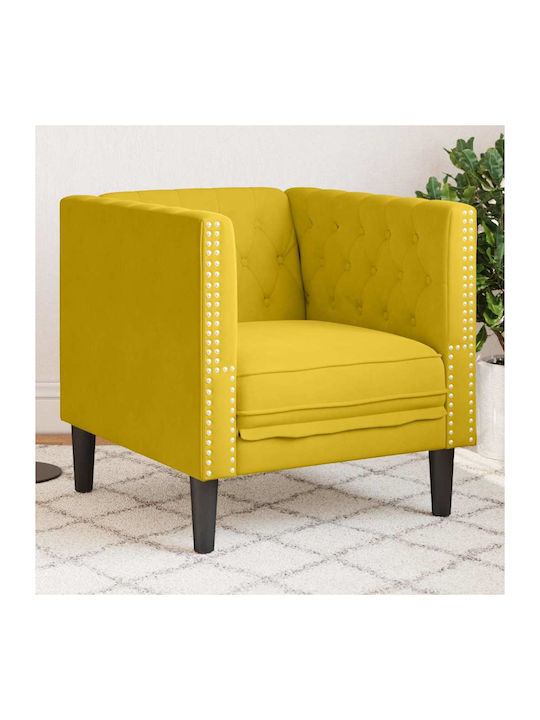 Sessel Aus Samt Gelb 71x74.5x70.5cm