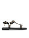 Flache Sandalen Für Damen Schwarz