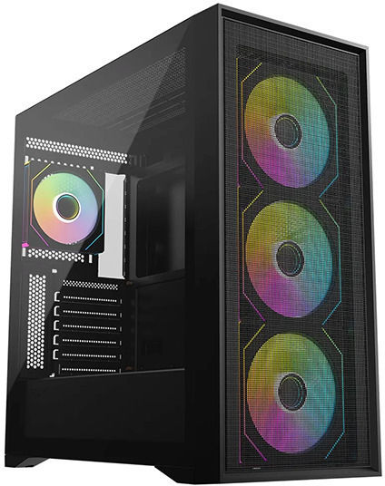Krux Vox Gaming Carcasă PC Middle Tower cu Panou Lateral și Iluminare ARGB Neagră