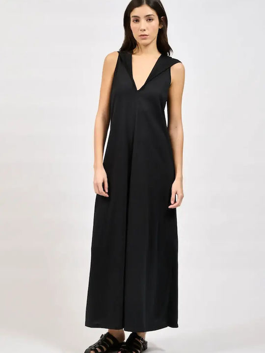 Summer Maxi Dress with Tearing Black