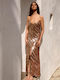 Maxi Evening Dress Pink Gold Unadress