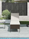 Rattan Deckchair with Brown Pillow 200x55x44cm