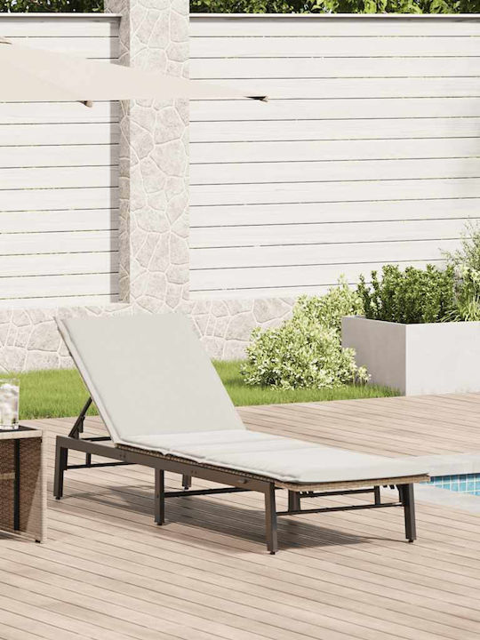 Garten- und Pool-Liegestuhl Rattan mit Beigen K...