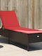 Garten- und Pool-Liegestuhl Rattan mit Kissen Braune 198x55x39cm