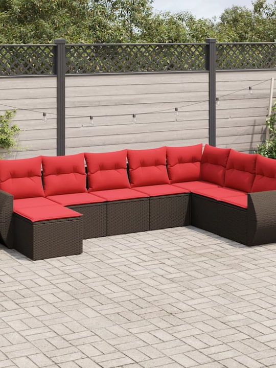 Outdoor Rattan Corner Sofa with Cushions 62x62x...