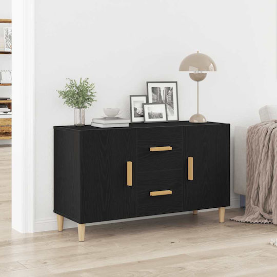 Bufet Din Lemn cu Sertare Stejar Negru 100x36x60cm