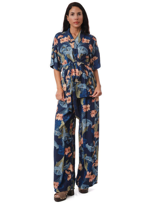 Blaues Dunkles Hosen für Damen Set Pantelona Pa...