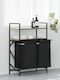 vidaXL Wooden Laundry Basket Black