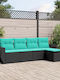 Canapea De Colț Pentru Exterior Din Rattan Cu Perne 55x62x69cm