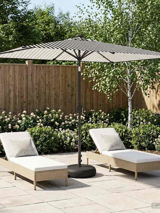 Umbrelă De Aluminiu Neagră 3x3xÎnălțime 2.35m