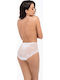 High Waist Women's Slip with Lace White