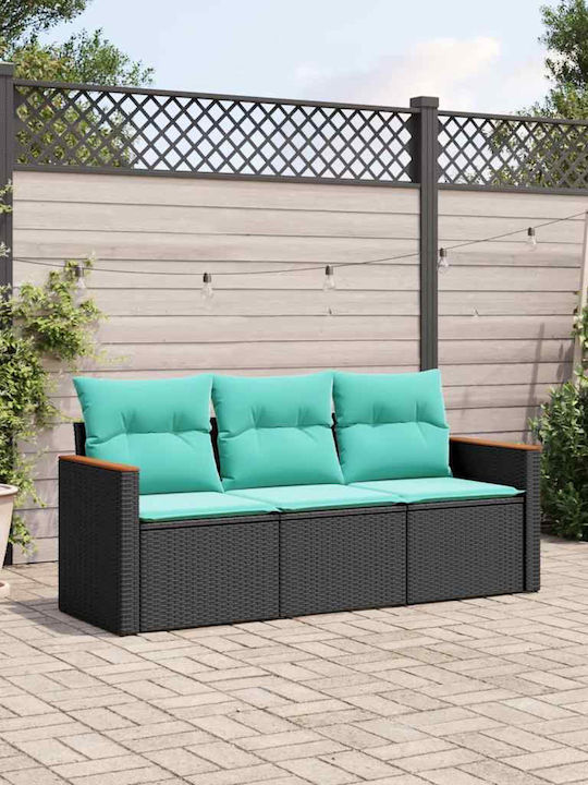 Three-Seater Outdoor Rattan Sofa With Cushions 55x62x69cm