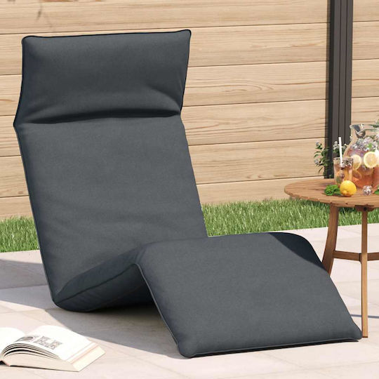 vidaXL Oxford Gray Foldable Metallic Beach Sunbed 175x54cm