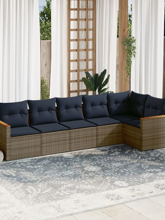 Outdoor Corner Sofa Rattan With Cushions 62x62x69cm