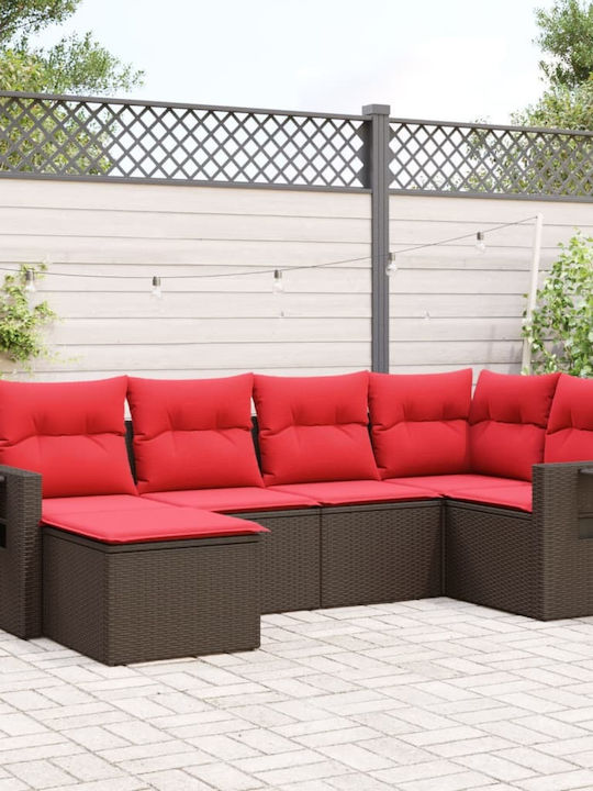 Canapea De Colț De Exterior Din Rattan Cu Perne 62x62x69cm