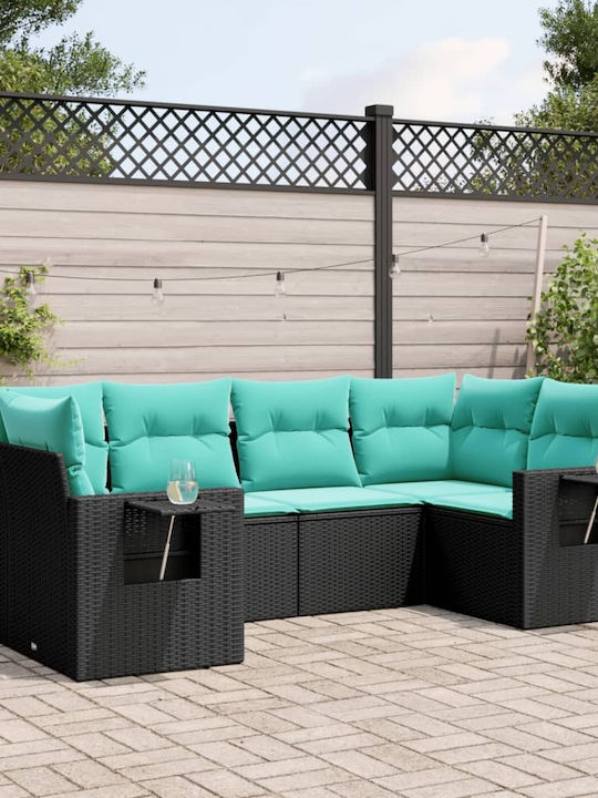 Canapea De Colț Pentru Exterior Din Rattan Cu Perne 62x62x69cm