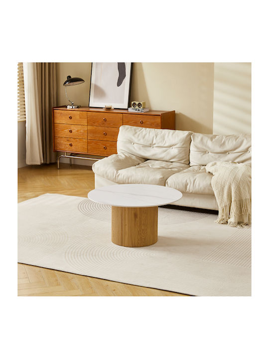 Round Central Coffee Table Sikulu Wooden White W80xL80xH40cm