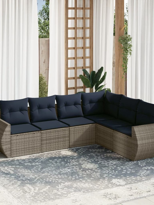Canapea De Colț Pentru Exterior Din Rattan Cu Perne 62x62x69cm
