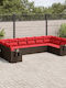 Ecksofa Outdoor Rattan mit Kissen 62x62x69cm