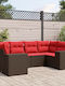 Outdoor Corner Sofa Rattan with Cushions 62x62x69cm
