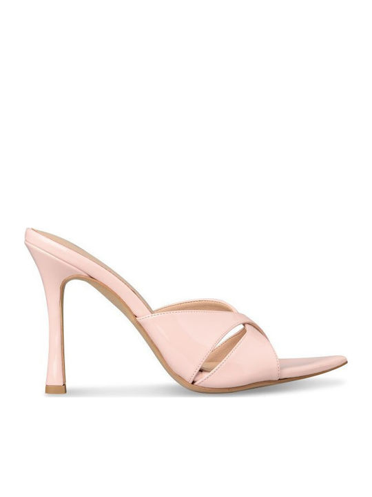 Envie Shoes Mules with Thin Heel in Pink Colour