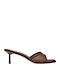 Mules With High Heel In Brown Colour