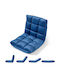 Multifunctional Bean Bag Chair Blue 51x60x49.5cm