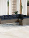 Ecksofa Outdoor Rattan mit Kissen 62x62x69cm