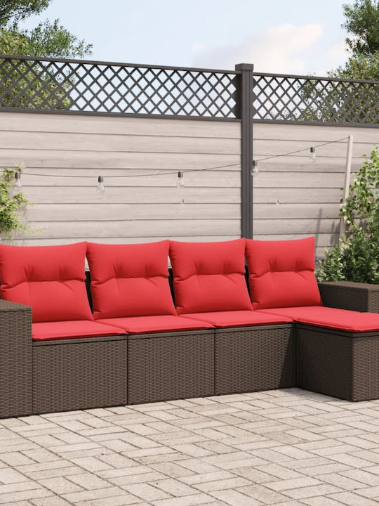 Ecksofa Outdoor Rattan mit Kissen 55x62x69cm