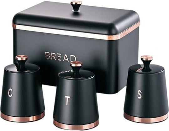 Set of 3 Pieces Coffee Tea Sugar Jars with Lid Brown 22x22x23cm