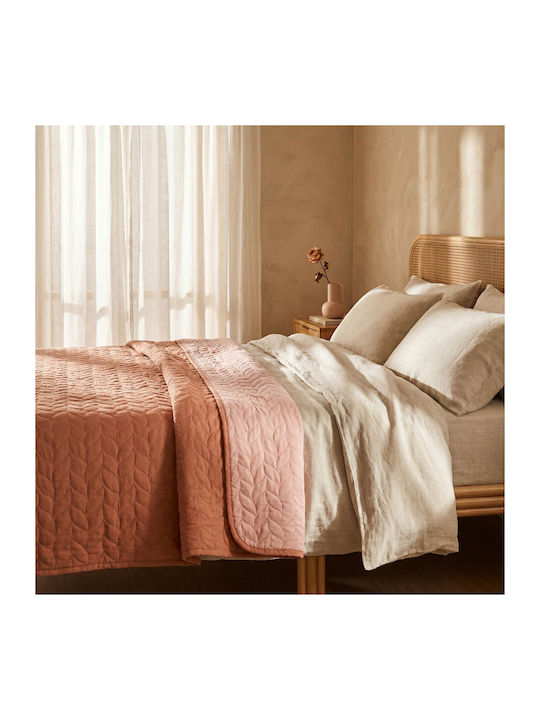 Easy Home Single Polyester Coverlet Salmon 160x220cm