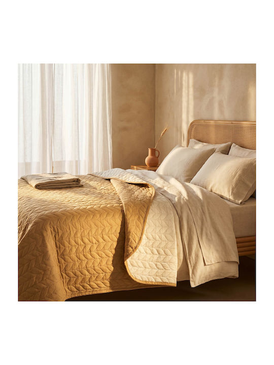 Easy Home Κουβερλί Μονό από Πολυεστέρα Μπεζ 160x220cm