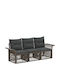 3-Seater Outdoor Rattan Sofa with Cushions 70.5x62x70cm