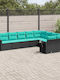Ecksofa Outdoor Rattan mit Kissen 62x62x69cm