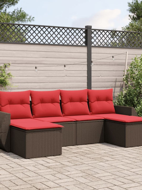 Corner Outdoor Sofa Rattan with Cushions 55x55x69cm