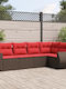 Outdoor Corner Sofa Rattan with Cushions 62x62x69cm