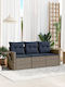 Three-Seater Outdoor Rattan Sofa with Cushions 55x62x69cm