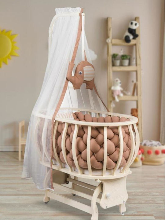 SteweHome Λίκνο με Στρώμα και Ρόδες Καφέ SteweHome Λίκνο με Στρώμα και Ρόδες Καφέ