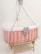 SteweHome Cradle with Mattress and Wheels Pink