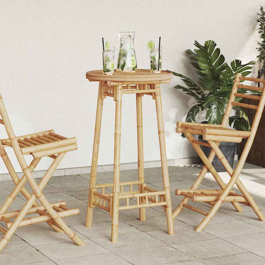Masă Bar Pentru Spații Exterioare Mici Din Bambus Bambus 55x55x100cm