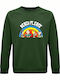 Sweatshirt Organic Unisex " Peanuts Snoopy Beach Please Peanuts Charlie Brown Lucy Van Pelt Summer " Dark Green