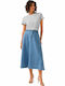 Τζιν Midi Φούστα Light Blue