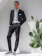Summer Men's Suit with Slim Fit Black
