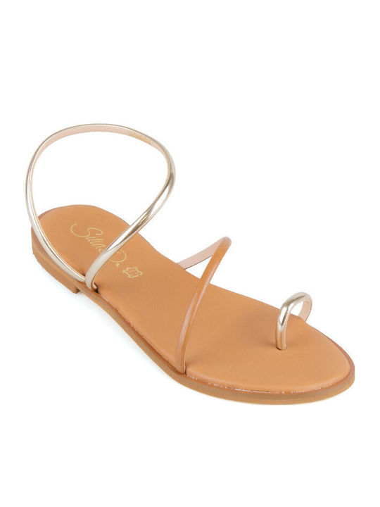 Silia D Leather Women's Flat Sandals Brown
