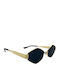 Women's Sunglasses with Black Metallic Frame and Black Lens